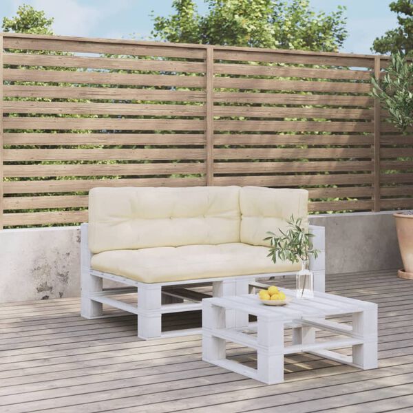 vidaXL Perne de paleți, 3 buc., crem, material textil