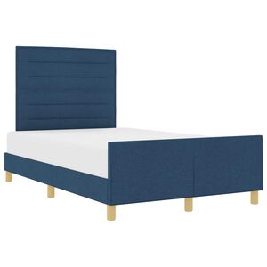 vidaXL Cadru de pat cu headboard albastru 160 x 200 cm țesătură