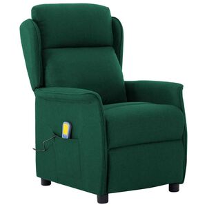 vidaXL Scaun de masaj Verde &icirc;nchis 93.5 x 67.5 x 101.5 cm țesătură