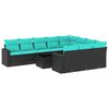 vidaXL Set canapele de grădină cu perne, 11 piese, negru, poliratan