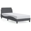 vidaXL Cadru de pat Dover gri &icirc;nchis 90x190 cm catifea