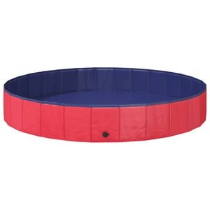 vidaXL Piscină pentru c&acirc;ini Roșu &Oslash;200 x 30 cm PVC gros