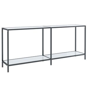 vidaXL Masă consolă,alb, 180x35x75,5 cm, sticlă securizată