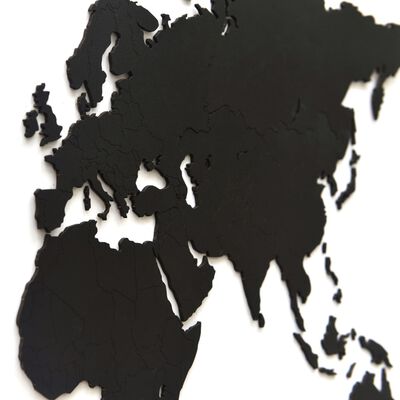 MiMi Innovations Decor perete harta lumii Luxury negru 90x54 cm lemn