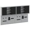 vidaXL Set dulap de unelte 4 pcs Negru Oțel vopsit electrostatic