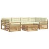vidaXL Set de canapele de exterior 7 pcs Alb și crem