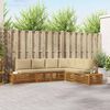 vidaXL Set de canapele de exterior cu pernă 6 Bucată Natural și Bej