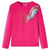 Tricou pentru copii cu m&acirc;neci lungi, roz aprins, 116