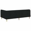 vidaXL Cadru de pat colțar cu headboard Negru 100 x 200 cm țesătură