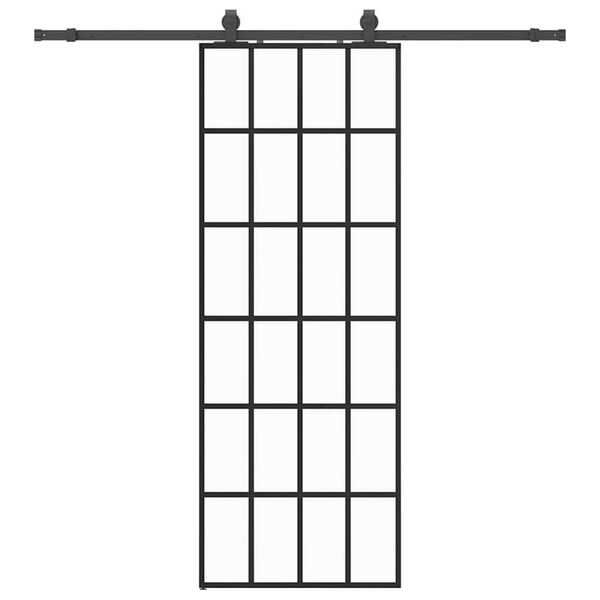 vidaXL Ușă glisantă cu set de feronerie neagră 76x205 cm Sticlă ESG
