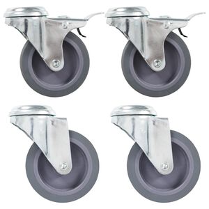 vidaXL Roți pivotante cu gaură pentru șurub, 4 buc., 75 mm
