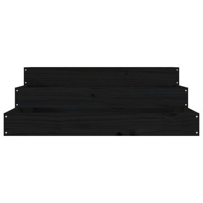 vidaXL Jardinieră, negru, 78x78x27 cm, lemn masiv de pin