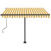 vidaXL Copertină retractabilă manual cu LED, galben și alb, 350x250 cm
