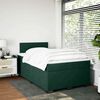 vidaXL Pat box spring cu saltea, verde &icirc;nchis, 120x200 cm, catifea