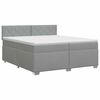 vidaXL Pat boxspring cu saltea Gri deschis 200 x 200 cm Țesătură