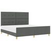 vidaXL Cadru de pat cu headboard Gri &icirc;nchis 180 x 200 cm țesătură