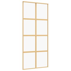 vidaXL Ușă glisantă, auriu, 90x205 cm, sticlă ESG mată și aluminiu