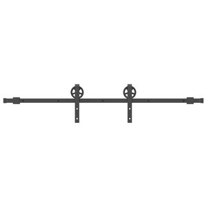 vidaXL Set feronerie pentru ușă glisantă, negru, 183 cm, oțel