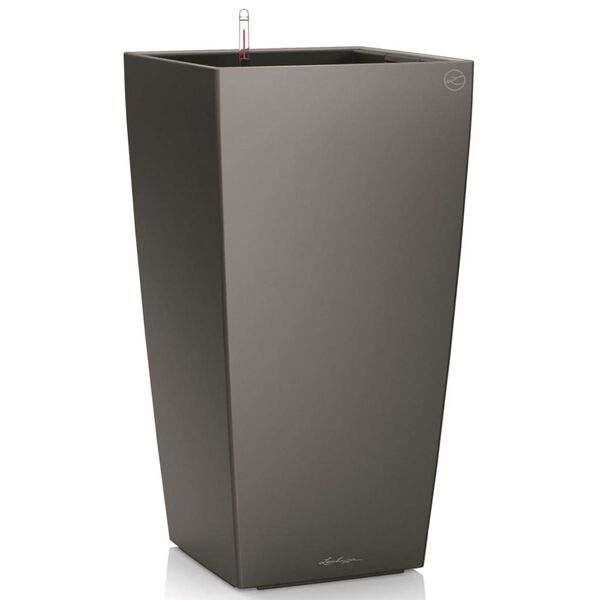 LECHUZA Jardinieră Cubico 40 ALL-IN-ONE, gri cărbune, 18194
