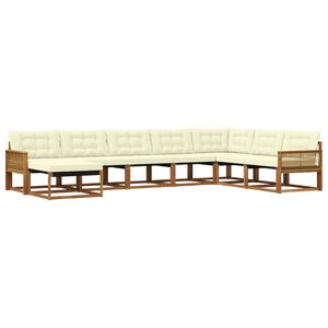 vidaXL Set de canapele de exterior 8 buc. Natural și Crem