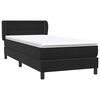 vidaXL Pat box spring cu saltea, negru, 90x210 cm, catifea
