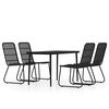 vidaXL Set de servit masa pentru grădină, 5 piese, negru