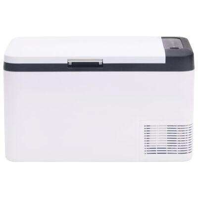 vidaXL Ladă frigorifică cu mâner, alb-negru, 25 L PP și PE