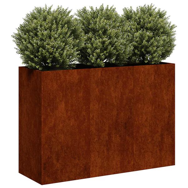 vidaXL Jardinieră Rusty 120x40x80 cm Oțel pentru intemperii