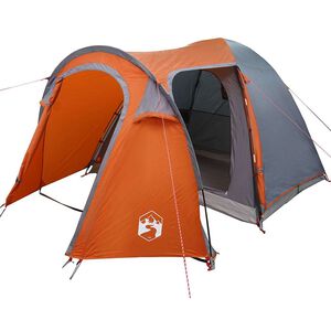 vidaXL Cort cu dome cu acoperiș Gri și Portocalie 384 x 254 x 170 cm