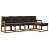 vidaXL Set de canapele de exterior 5 buc. Natural și Negru