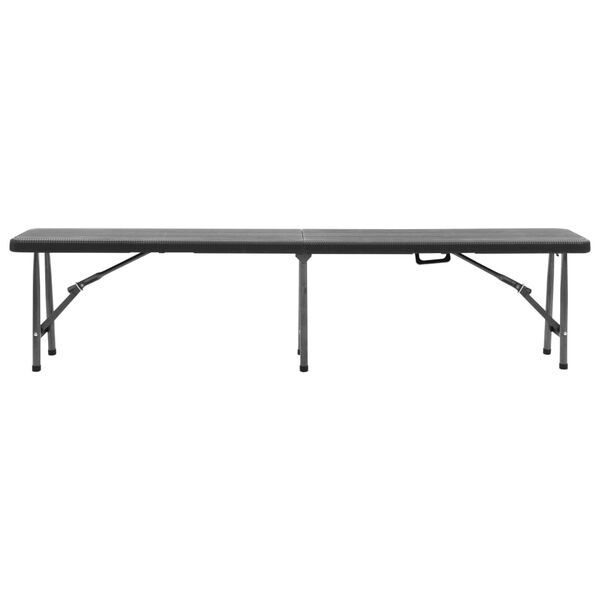 vidaXL Bănci de grădină pliabile, 2 buc., negru, 180 cm, HDPE