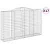 vidaXL Coșuri gabion arcuite 17 buc, 300x50x180/200 cm fier galvanizat