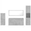 vidaXL Set mobilier de baie, 4 piese, gri beton, lemn compozit