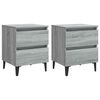 vidaXL Noptiere picioare din metal, 2 buc., gri sonoma, 40x35x50 cm