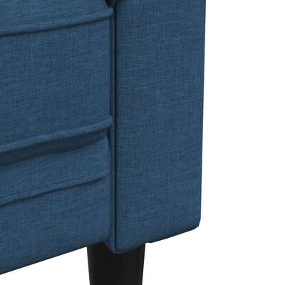 vidaXL Canapea Chesterfield cu 2 locuri, albastru, material textil