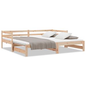 vidaXL Pat de zi extensibil, 2x(90x200) cm, lemn masiv de pin