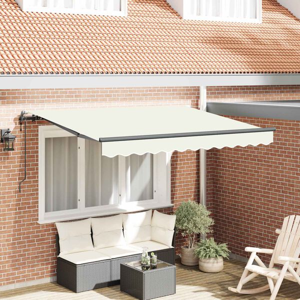 vidaXL Cortina Retractabilă Crem 300 x 200 cm țesătură