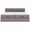 vidaXL Cadru de pat otoman cu saltele Taupe 180x200cm Material