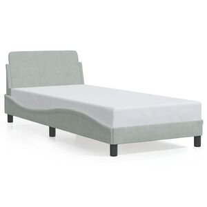 vidaXL Cadru de pat, Dover, gri deschis, 90x200 cm, catifea
