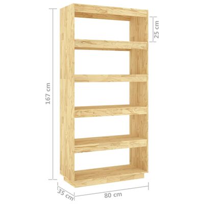 vidaXL Bibliotecă/Separator cameră, 80x35x167 cm, lemn masiv de pin