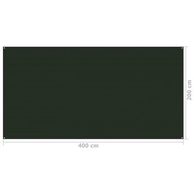 vidaXL Covor pentru cort, verde închis, 200x400 cm