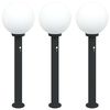 vidaXL St&acirc;lpi iluminatori cu senzor, 3 buc., 80 cm, negru, IP44