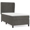 vidaXL Pat box spring cu saltea, gri &icirc;nchis, 90x200 cm, catifea