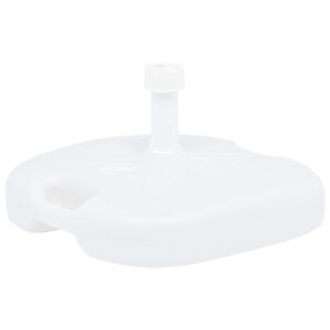 vidaXL Suport umbrelă, alb, 16 L, plastic, umplere cu nisip/apă