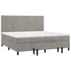 vidaXL Pat box spring cu saltea, gri deschis, 200x200 cm, catifea