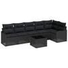 vidaXL Set de canapele pentru grădină 7 buc. Negru poliratan