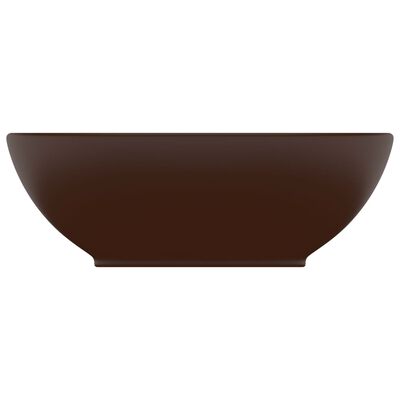 vidaXL Chiuvetă de lux, maro mat, 40 x 33 cm, ceramică, formă ovală