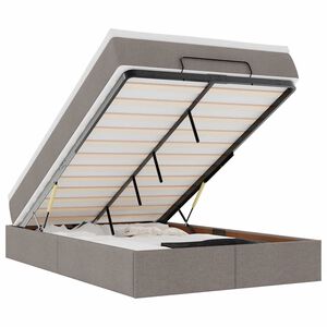 vidaXL Cadru de pat otoman cu saltea Taupe 120x200cm Material