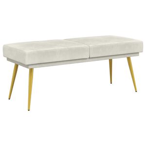 vidaXL Bancă cu două straturi Crem 120 x 45 x 46 cm Catifea