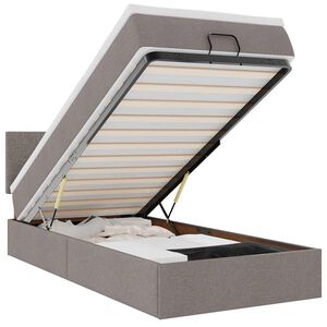 vidaXL Pat otoman cu saltea Taupe 100x200 cm Stofa